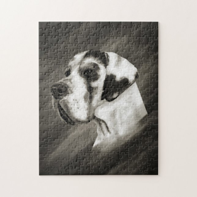 Puzzle Retrato Harlequin Great Dane (Vertical)