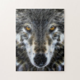 Puzzle Retrato Inspirador de Lobo del Bosque