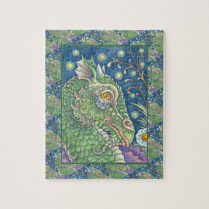 PUZZLE RETRATO MEDIEVAL DE LA CABEZA DEL DRAGÓN, FANTASÍA