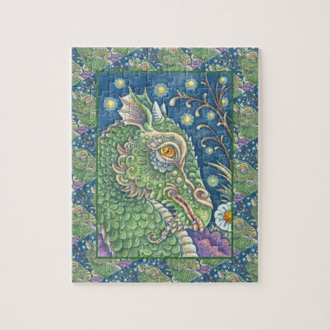 PUZZLE RETRATO MEDIEVAL DE LA CABEZA DEL DRAGÓN, FANTASÍA (Vertical)