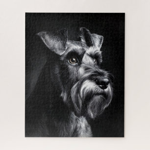 Puzzle Retrato monocromo de Schnauzer