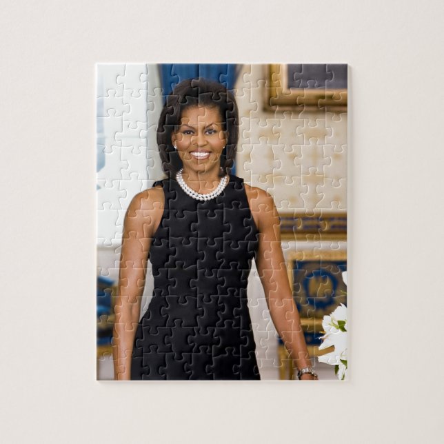 Puzzle Retrato oficial de la Primera Dama Michelle Obama (Vertical)