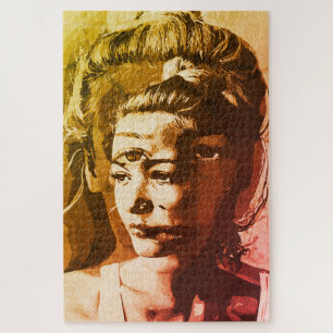 Puzzle Retrato surrealista con múltiples ojos: psicodélic