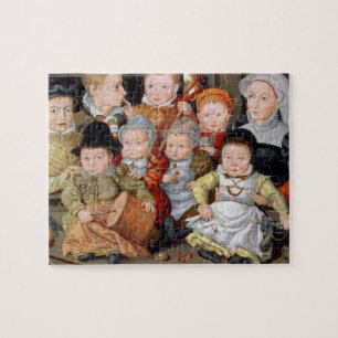 Puzzle Retrato T33337 de una madre con su childre ocho
