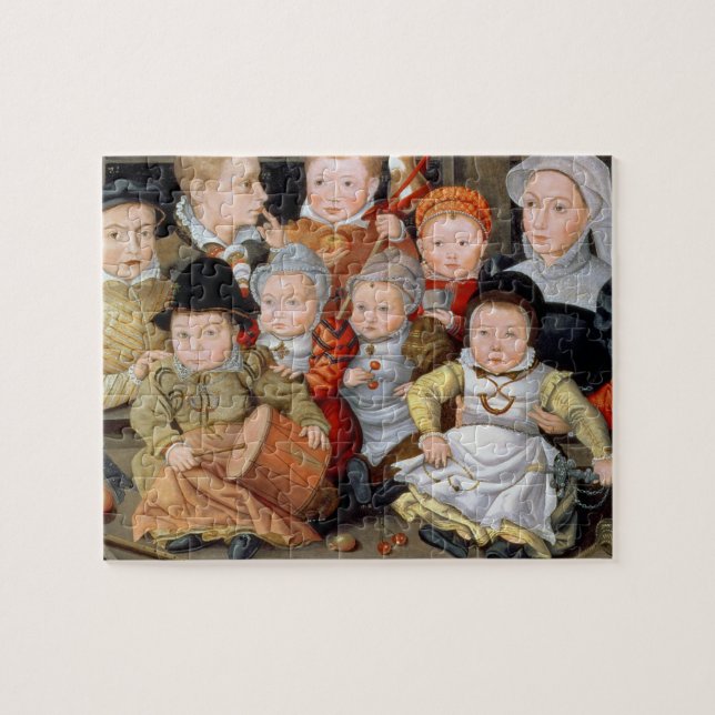 Puzzle Retrato T33337 de una madre con su childre ocho (Horizontal)