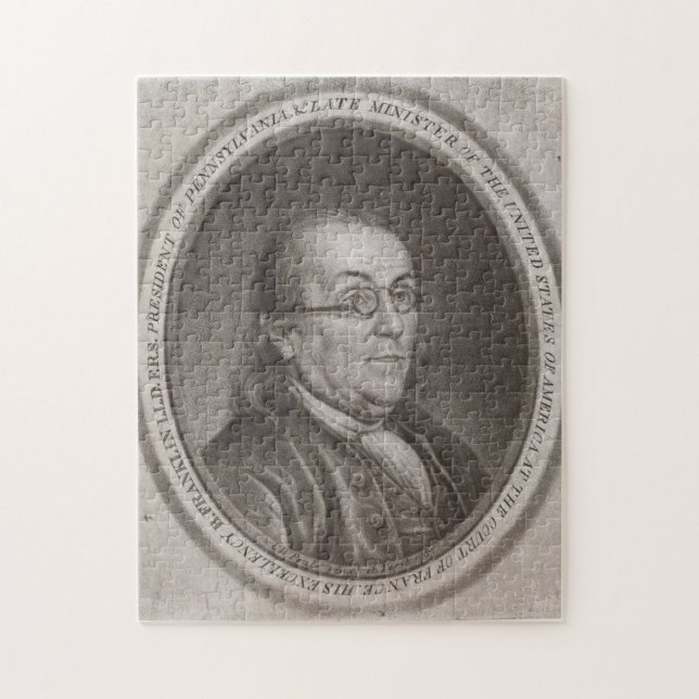 Puzzle Retrato vintage de Ben Franklin (1787) (Vertical)