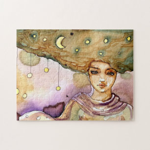 Puzzle Retrato y mujer abstractos del bonito