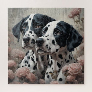 Puzzle Retratos de raza de perros de flores 4