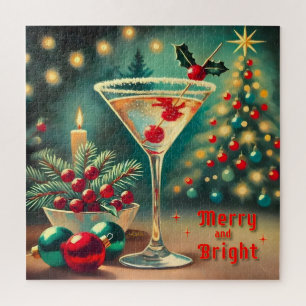 Puzzle Retro 50 Merry Bright Navidades Cocktail Martini