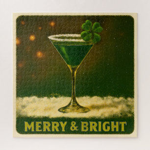Puzzle Retro 50s Martini Irlandés de Navidad de Cuatro Ho