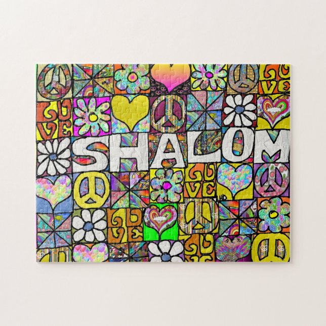 Puzzle Retro 60 Psicodélico Shalom LOVE (Horizontal)