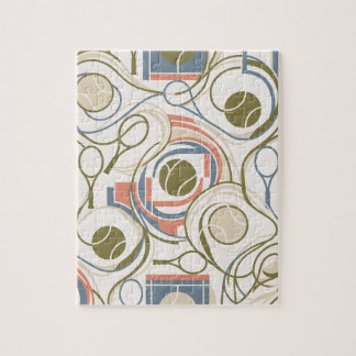 Puzzle Retro Abstract Tennis Rackets & Balls