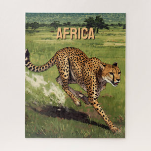 Puzzle Retro África Guepardo Escénico