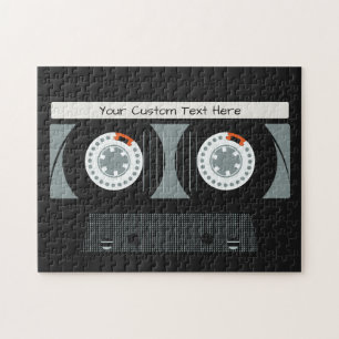 Puzzle Retro Casette Tape custom text