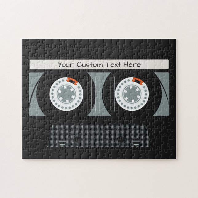 Puzzle Retro Casette Tape custom text (Horizontal)