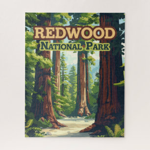 Puzzle Retro de árbol de California en el Parque Nacional
