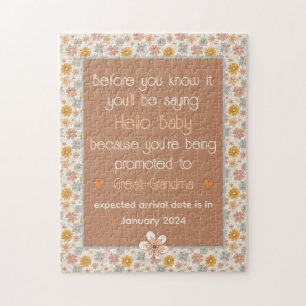 Puzzle Retro de cosecha de regalo de anuncio de embarazo