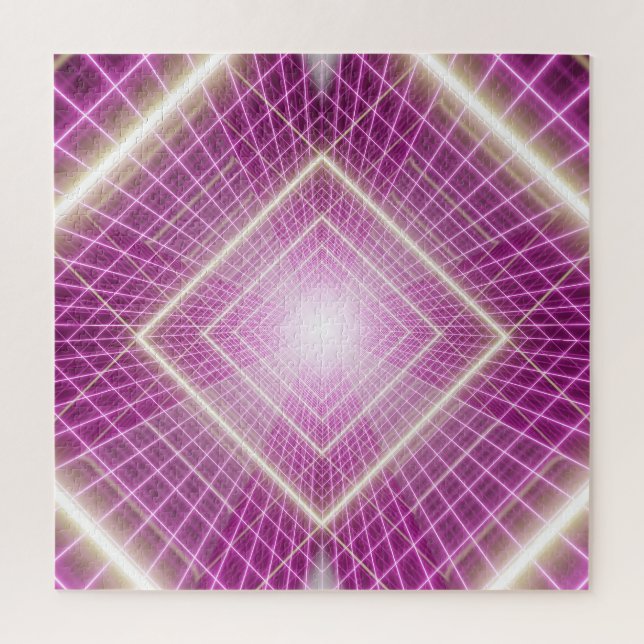 Puzzle Retro de los 80: fondo 3D de ciencia ficción. (Vertical)