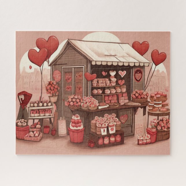 Puzzle Retro de mercado el día de San Valentín (Horizontal)