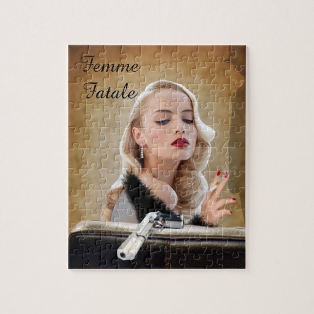 Puzzle Retro Femme Fatale Diva - Smoking and Guns (Vertical)