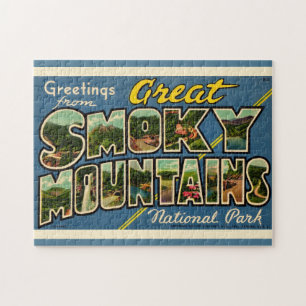 Puzzle Retro Grandes Montañas Humeantes