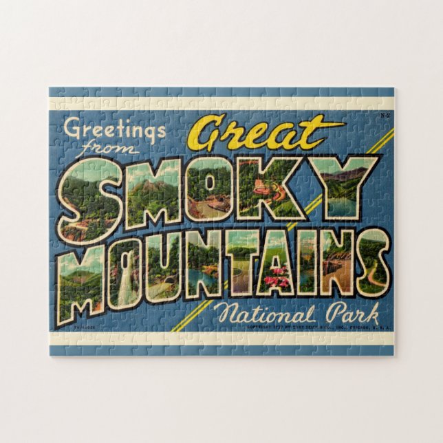 Puzzle Retro Grandes Montañas Humeantes (Horizontal)