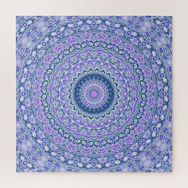 Puzzle Retro Groovy Boho Trippy Hippie Jewel-Tone Mandala (Vertical)