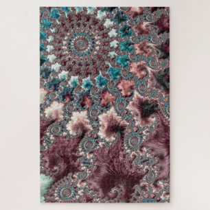 Puzzle Retro Groovy Ecléctico Bohemiaco Espiral Fractal