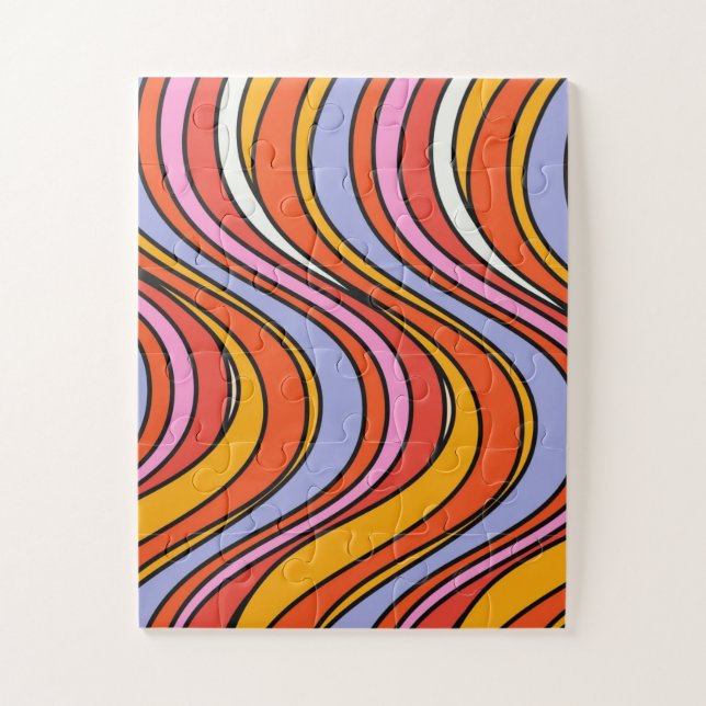 Puzzle Retro Hippie Psychedelic Swirls (Vertical)