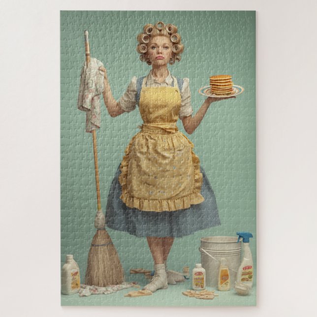 Puzzle Retro Housewife With Pancakes (Vertical)