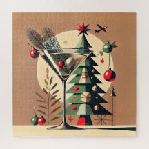 Retro Martini de árbol de Navidad de los 50 Jet Se