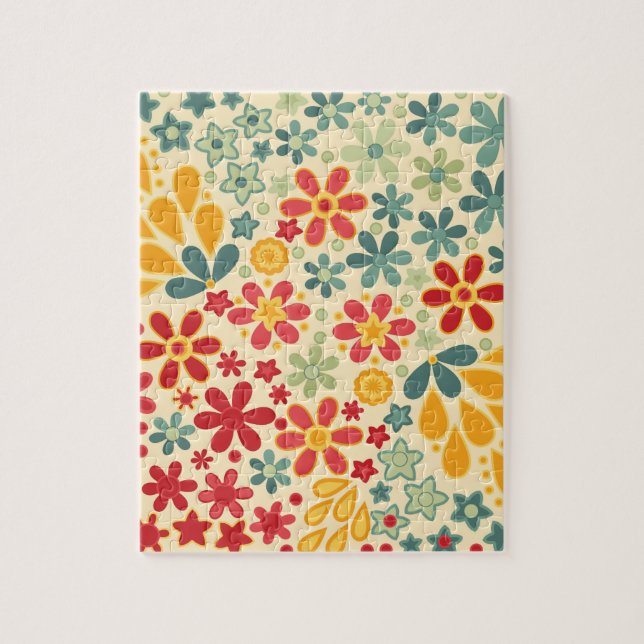 Puzzle Retro. Motivos florales (Vertical)