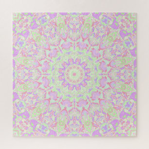 Puzzle Retro Quirky Ecléctico Boho Hippie Pastel Mandala