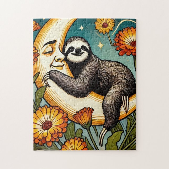 Puzzle Retro Sloth (Vertical)