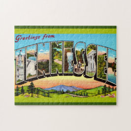 Puzzle Retro Tennessee Greeting Postcard