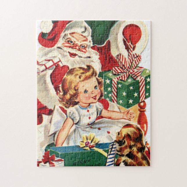 Puzzle retro vintage Christmas Santa (Vertical)