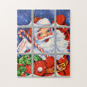 Puzzle retro vintage Christmas Santa Holliday