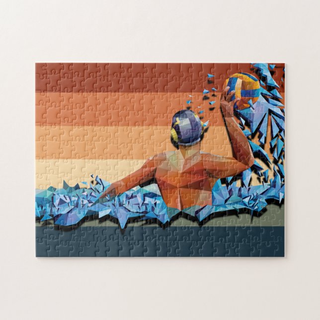 Puzzle Retro Water Polo Player (Horizontal)