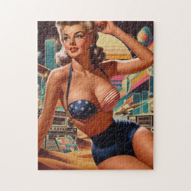 Puzzle Retrofuturismo Cute Pin-up (Vertical)