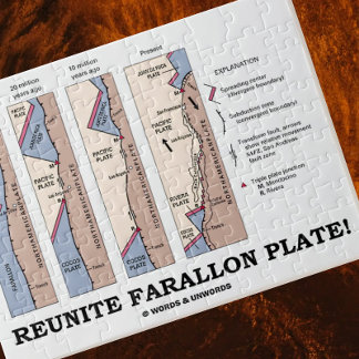 Puzzle ¡Reúne la Placa Farallon! (Geología Plate Tectónic