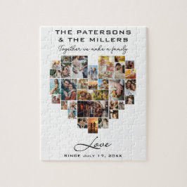 Puzzle Reunión del aniversario de la familia Heart Collag