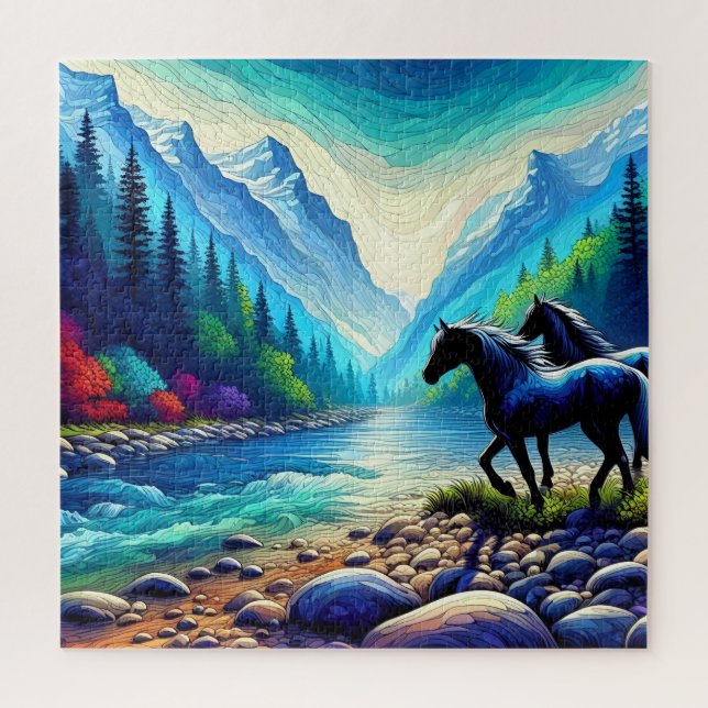 Puzzle Reunión majestuosa en Vibrant Valley Elegante Digi (Vertical)