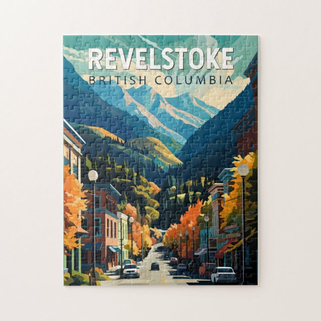 Puzzle Revelstoke Canadá Viajes de arte Vintage (Vertical)