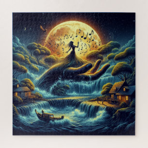 Puzzle Reverie bajo la luz de la luna – Paisaje de ensueñ