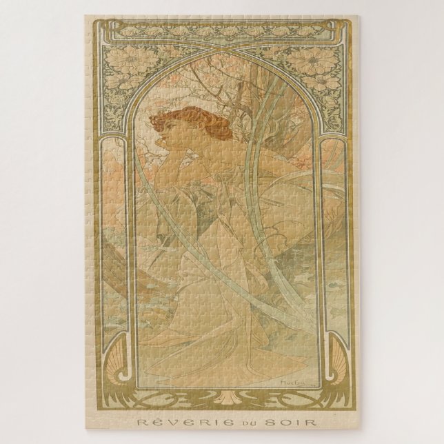 Puzzle Rêverie du Soir: Un Art Nouveau de Mucha (Vertical)