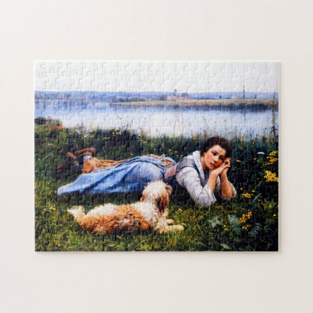 Puzzle Reverie por Daniel Ridgway Knight  (Horizontal)