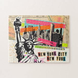 Puzzle Revista de viaje de paisajes urbanos de Nueva York