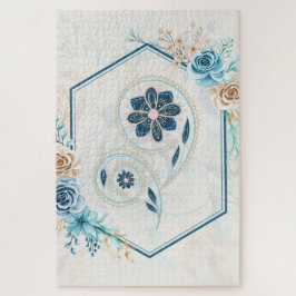 Puzzle "Revitalizar la vida" Arte floral Verde azulado az