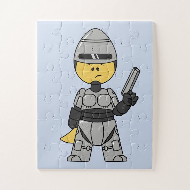 Puzzle Rex Tirano Vestido Como Robocop. (Vertical)