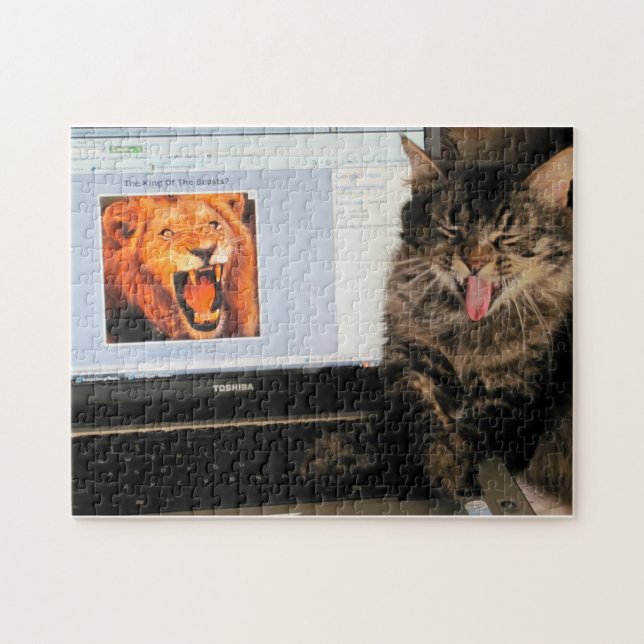 Puzzle Rey de Bestias y Gato Riéndose O Tu Foto (Horizontal)